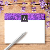 Monogram paars blad botanisch patroon gedurfd mode post-it® notes