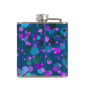 Monogram paars blauw glitter confetti stippen op b heupfles (Achterkant)