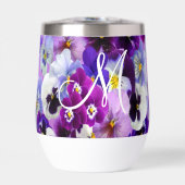 Monogram Paars Blauw Witte Drievlakje Bloem Bloeme (Voorkant)