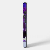 Monogram Paars Blauw Witte Viooltje Bloemig Case-Mate iPhone Case (Achterkant / Links)