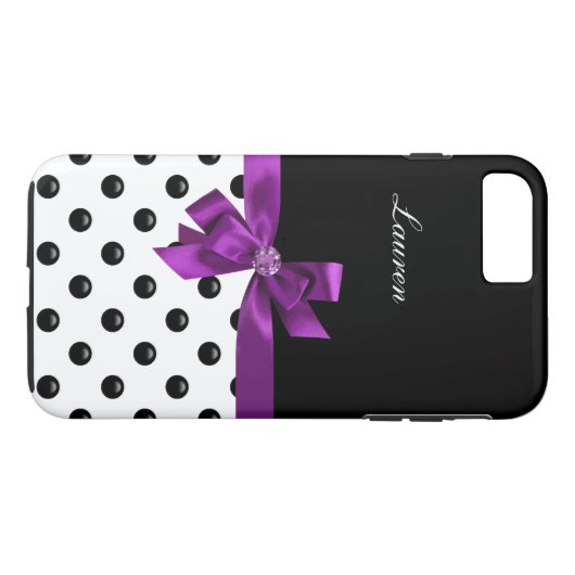 Monogram Paars Bow iPhone 5 Hoesje (Achterkant (Horizontaal))