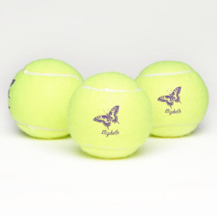 Monogram Paars Butterfly Dog Pet Sports mama Tennisballen