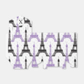 Monogram Paars Chic Eiffel Tower Patroon Bedankdoosjes (Uitgevouwen)