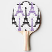 Monogram Paars Chic Eiffel Tower Patroon Tafeltennisbatje (Achterkant)