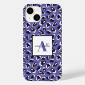 Monogram Paars Dierenluipaard Afdrukken op maat Case-Mate iPhone Case (Achterkant)