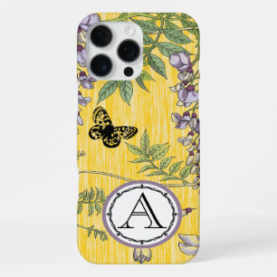 Monogram paars en geel vintage Wistria iPhone 16 Pro Max Hoesje