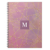 Monogram Paars en Glitter Geometric Notitieboek (Voorkant)