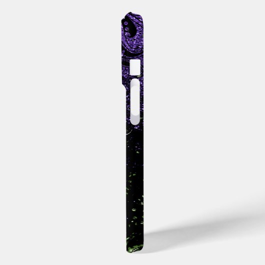 Monogram Paars en Groen Glitter Case-Mate iPhone Case (Achterkant / Links)