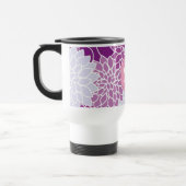 Monogram Paars en Lila bloempatroon Reisbeker (Links)