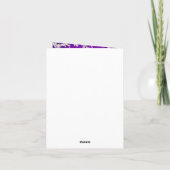 Monogram paars en zilveren damast bedankkaart (Achterkant)