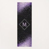 Monogram Paars Faux Glitter Yogamat (Voorkant)