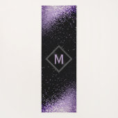 Monogram Paars Faux Glitter Yogamat (Achterkant)