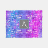 Monogram Paars Fleece Deken (Voorkant (Horizontaal))