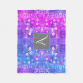 Monogram Paars Fleece Deken (Voorkant)