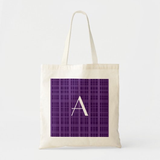Monogram paars geblazen tote bag (Voorkant)