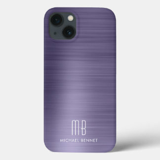 Monogram Paars Geborsteld Metaal Case-Mate iPhone Case
