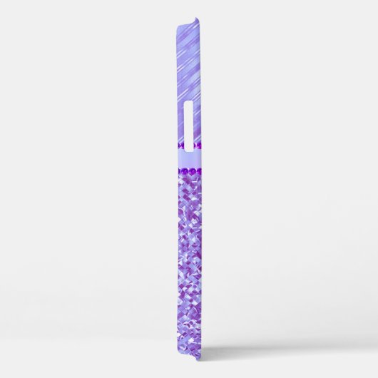 Monogram Paars Glitter Heart 2 Tone Case-Mate iPhone Case (Achterkant / Rechts)