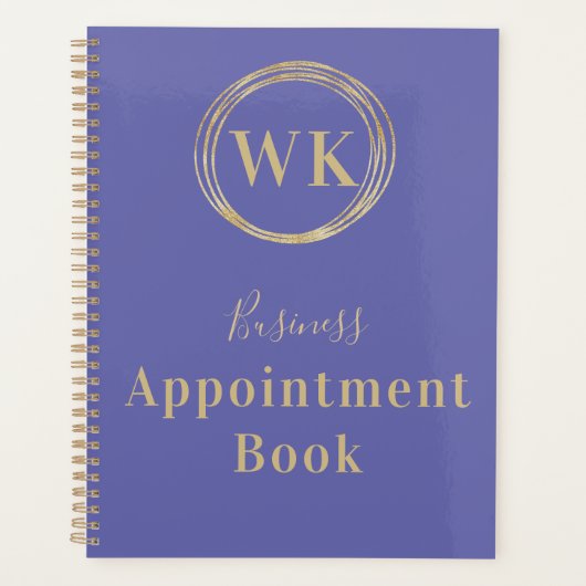 Monogram Paars Gold Business Benoeming Book Planner (Voorkant)