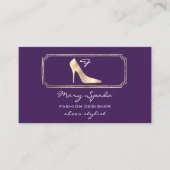 Monogram Paars Golden Lijst Shoes Heels Gold Visitekaartje (Voorkant)