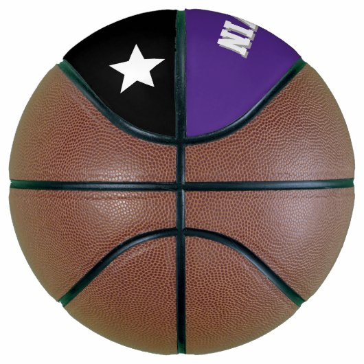 Monogram Paars, Grijs en Wit Basketbal (Rechts)