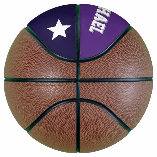 Monogram Paars, Grijs en Wit Basketbal (Rechts)