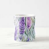 Monogram Paars Lavendel Bloemenveld Koffiemok (Center)
