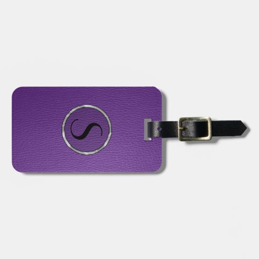 Monogram Paars Leder Kijk Bagagelabel (Voorkant horizontaal)