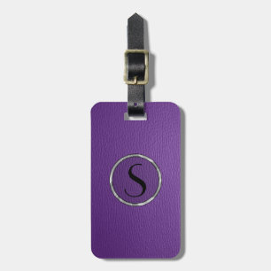 Monogram Paars Leder Kijk Bagagelabel