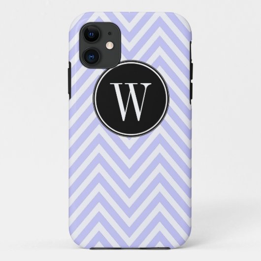 Monogram Paars Lila Chevron Zig Zag Pattern Case-Mate iPhone Case (Achterkant)