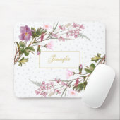 Monogram Paars Lila Roze Bouquet  Chic Muismat (Met muis)