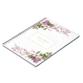 Monogram Paars Lila Roze Bouquet  Cute Notitieboek (Linkerzijde)