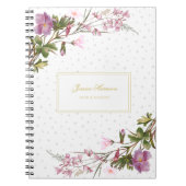 Monogram Paars Lila Roze Bouquet Cute Notitieboek (Voorkant)
