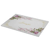 Monogram Paars Lila Roze Bouquet  Cute Snijplank (Hoek)