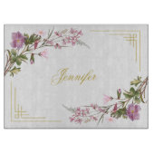 Monogram Paars Lila Roze Bouquet  Cute Snijplank (Voorkant)