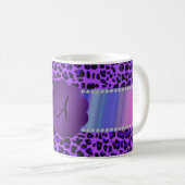 Monogram paars luipspatroon koffiemok (Voorkant rechts)