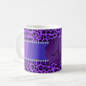 Monogram paars luipspatroon koffiemok (Voorkant links)