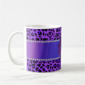 Monogram paars luipspatroon koffiemok (Links)
