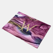 Monogram Paars Magenta Roze & Goud Agatische Geode Deurmat (Schuin)