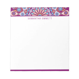 Monogram Paars Mandala Colorful Notitieblok