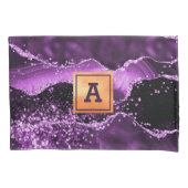 Monogram Paars marmer Kussensloop (Voorkant)