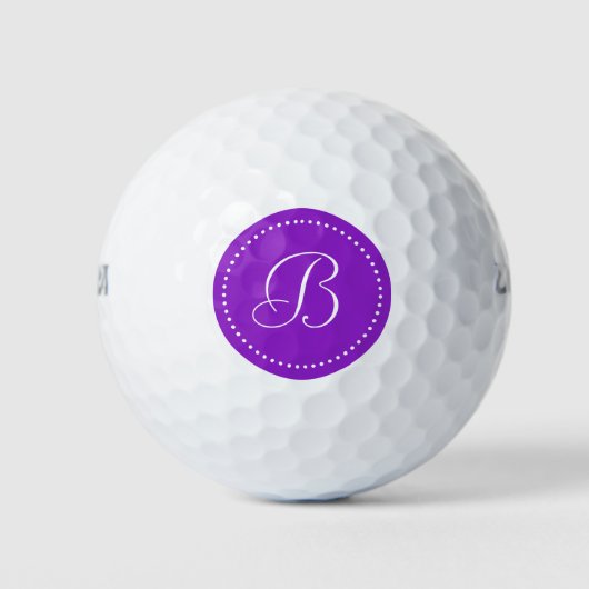 Monogram Paars met Stippen Golfballen (Voorkant)