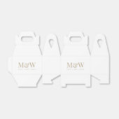 Monogram Paar's Moderne Bruiloft Goud Wit Bedankdoosjes (Uitgevouwen)