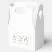 Monogram Paar's Moderne Bruiloft Goud Wit Bedankdoosjes (Geopend)