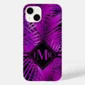 Monogram Paars Palm Case-Mate iPhone Case (Achterkant)