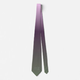 Monogram Paars Plum Green Ombre Faded Stropdas