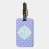 Monogram Paars Polkadot Bagagelabel (Voorkant verticaal)