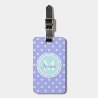 Monogram Paars Polkadot Bagagelabel