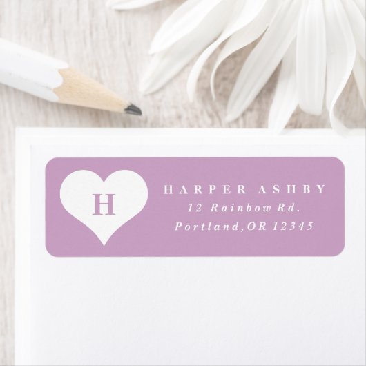 Monogram Paars retouradres Etiket (Insitu)