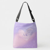 Monogram Paars Roze Gradiënt Hart Crossbody Tas (Voorkant)