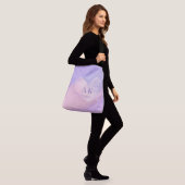 Monogram Paars Roze Gradiënt Hart Crossbody Tas (Op model)
